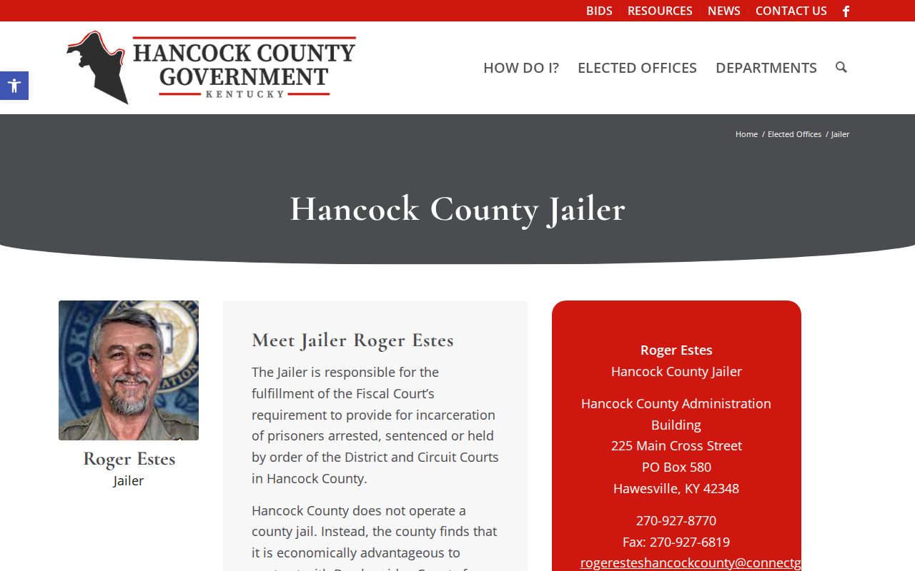 Hancock County arrest lookup jailer custody information