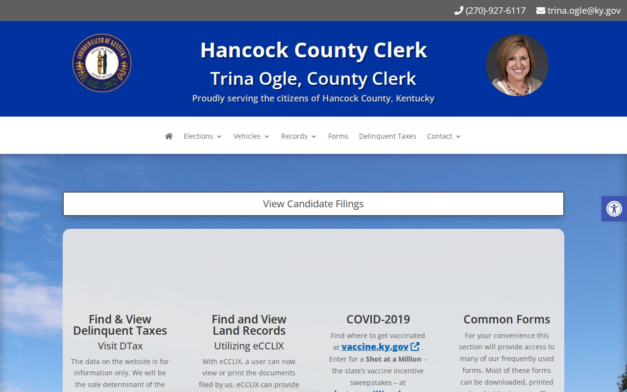 Hancock County Clerk office distinction from Hawesville criminal records