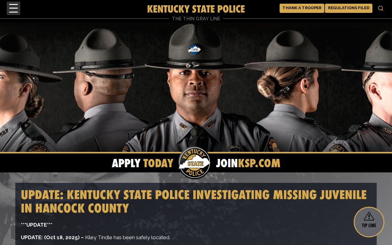KSP Post 16 Hancock County response and limits on Hawesville criminal records