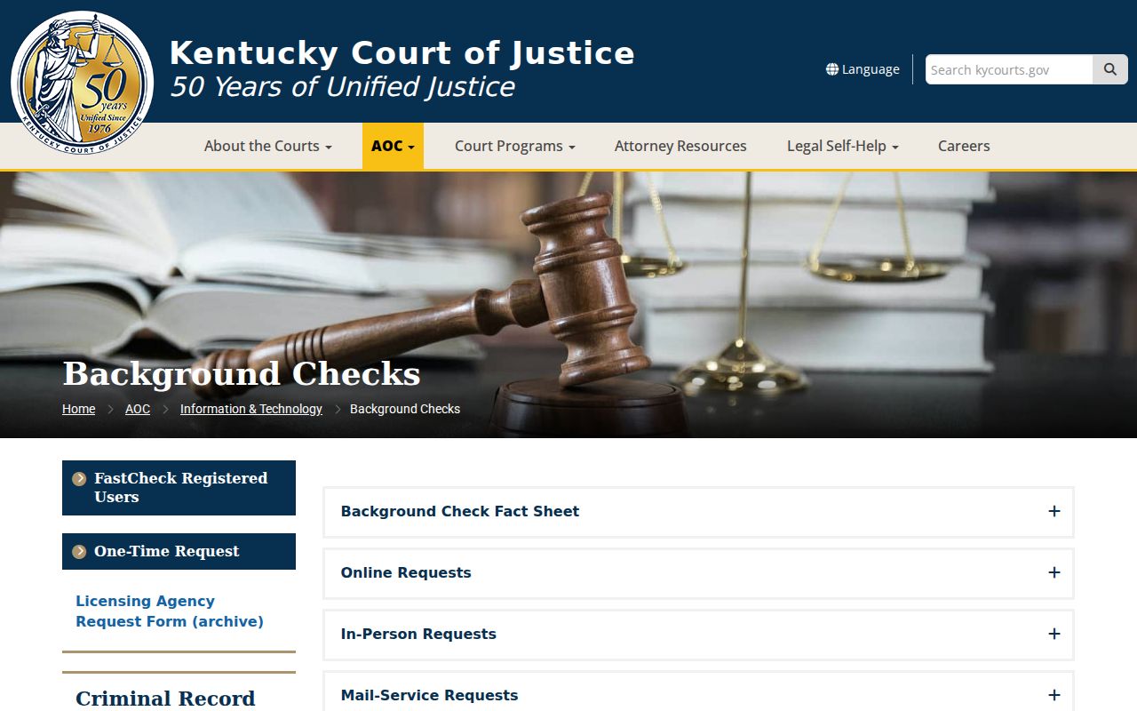 Hancock County criminal history CourtNet report options